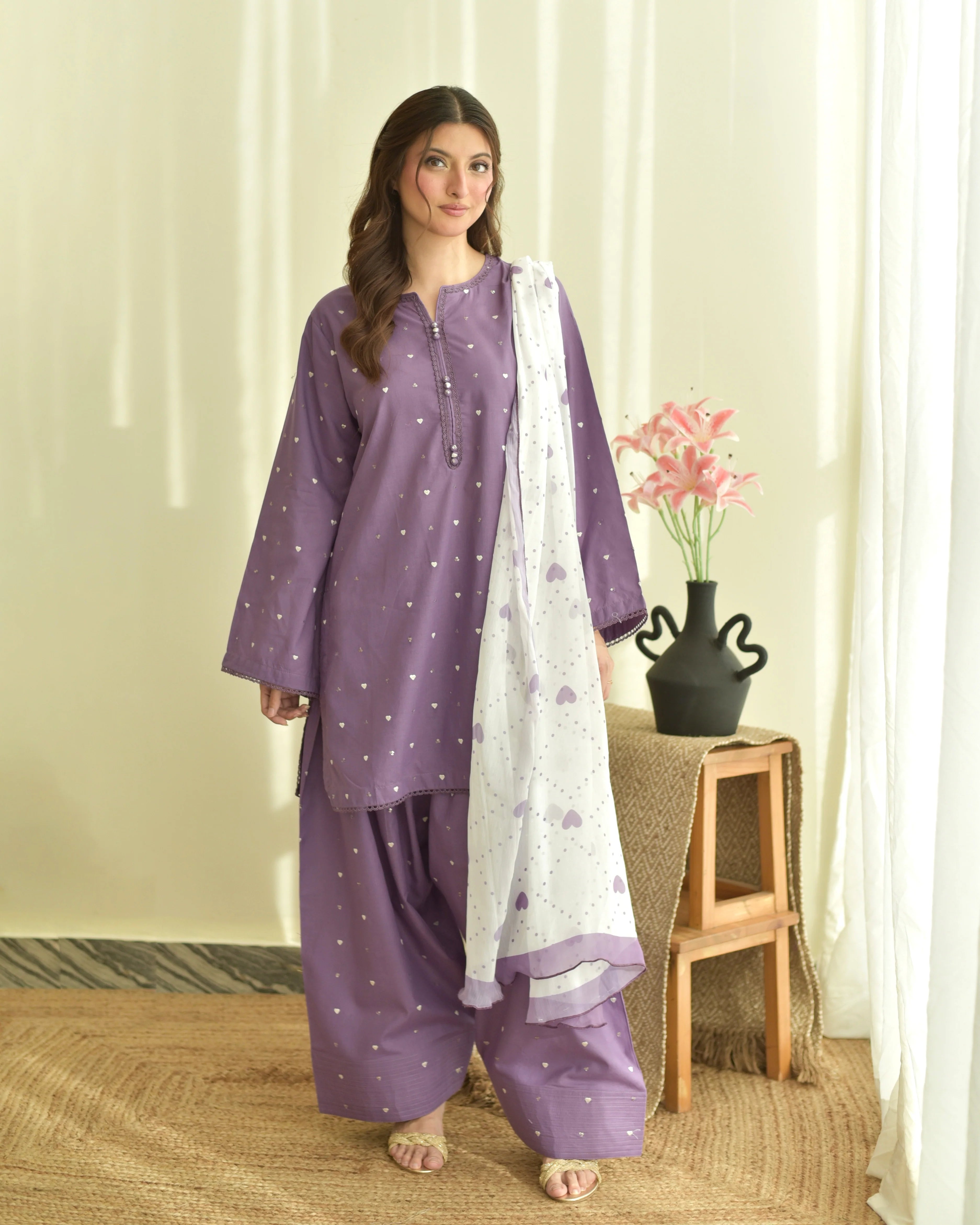 Purple Hearts Set ( 3 Piece )